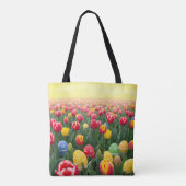 Levendig Paas Tulpenveld Tote Bag (Achterkant)