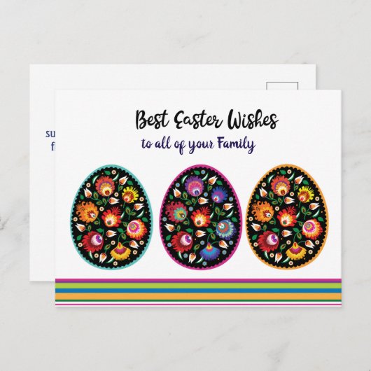 Levendig paasfolklore, aangepast Briefkaart tekst (Voorkant / Achterkant)