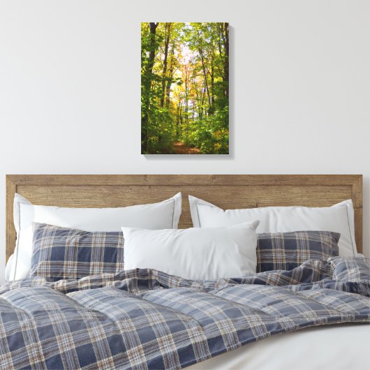 Levendig pad in het bos canvas afdruk (Insitu (Slaapkamer))