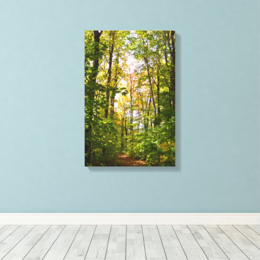 Levendig pad in het bos canvas afdruk (Insitu (Houten vloer))