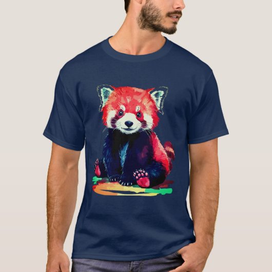 Levendig Panda-ontwerp T-shirt (Voorkant)