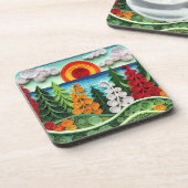 Levendig papier quilling kunst weergeven kleurrijk bier onderzetter (Linkerzijde)