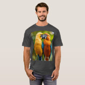 Levendig Parrot Pair T-shirt (Voorkant volledig)