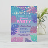 Levendig pastel gekleurd exotisch tropisch zomerfe kaart (Staand voorkant)