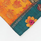 Levendig Patchworkdekbed met Klassieke Bloemmotiev Fleece Deken (Hoek)