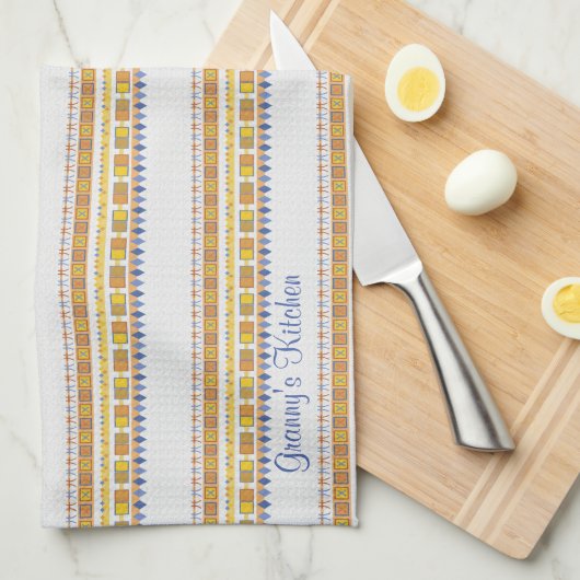 Levendig Patroon Granny's Keuken Elke Tekst Theedoek (Quarter Fold)