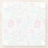 Levendig patroon met kleurrijke bloemen glazen onderzetter (Achterkant)