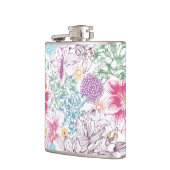 Levendig patroon met kleurrijke bloemen heupfles (Links)