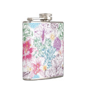 Levendig patroon met kleurrijke bloemen heupfles (Rechts)