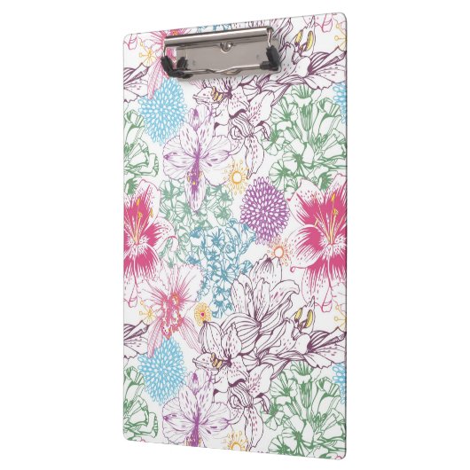 Levendig patroon met kleurrijke bloemen klembord (Links)