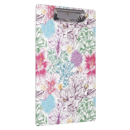 Levendig patroon met kleurrijke bloemen klembord (Rechts)