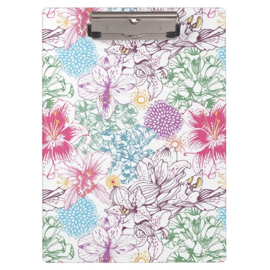 Levendig patroon met kleurrijke bloemen klembord (Voorkant)