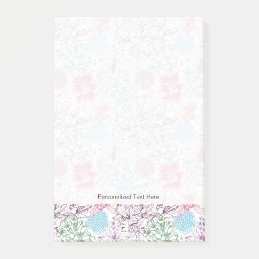 Levendig patroon met kleurrijke bloemen post-it® notes (Voorkant)