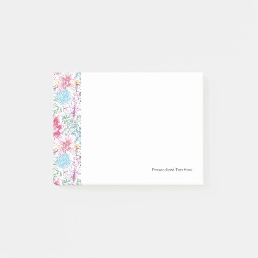 Levendig patroon met kleurrijke bloemen post-it® notes (Voorkant)