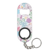 Levendig patroon met kleurrijke bloemen sleutelhanger flessenopener (Achterkant)