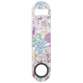 Levendig patroon met kleurrijke bloemen speed flessenopener (Voorkant)