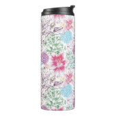 Levendig patroon met kleurrijke bloemen thermosbeker (Gedraaid links)