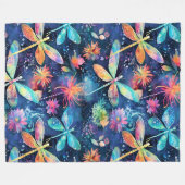 Levendig patroon van libellen fleece deken (Voorkant (Horizontaal))
