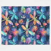 Levendig patroon van libellen fleece deken (Voorkant (Horizontaal))