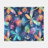 Levendig patroon van libellen fleece deken (Voorkant (Horizontaal))