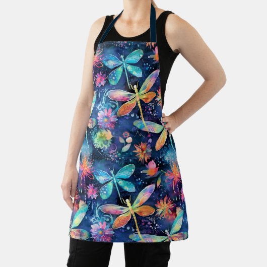 Levendig patroon van libellen schort (Insitu)