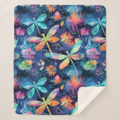 Levendig patroon van libellen sherpa deken (Voorkant)