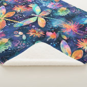 Levendig patroon van libellen sherpa deken (3/4)