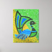 Levendig pauw schilderij canvas afdruk (Voorkant)