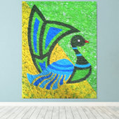 Levendig pauw schilderij canvas afdruk (Insitu (Houten vloer))