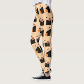 Levendig perzik Abstract patroon Leggings (Links)