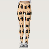 Levendig perzik Abstract patroon Leggings (Voorkant)