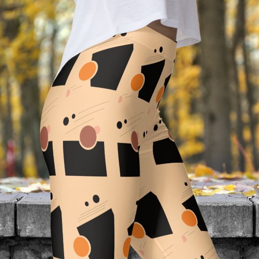 Levendig perzik Abstract patroon Leggings