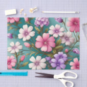 Levendig Phlox bloemenelegant patroon Tissuepapier (Craft)