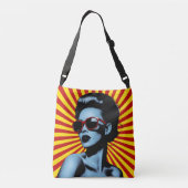 Levendig Pop Art Vrouw Portret Crossbody Tas (Achterkant)