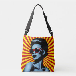 Levendig Pop Art Vrouw Portret Crossbody Tas