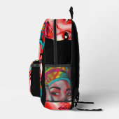 Levendig portret met kleurrijke headwrap bedrukte rugzak (Rechts)