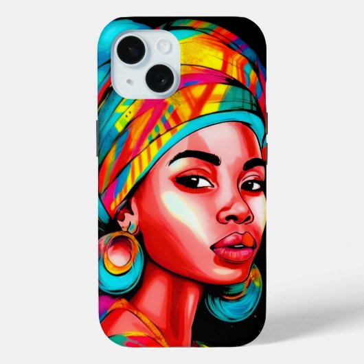 Levendig portret met kleurrijke headwrap Case-Mate iPhone case (Achterkant)