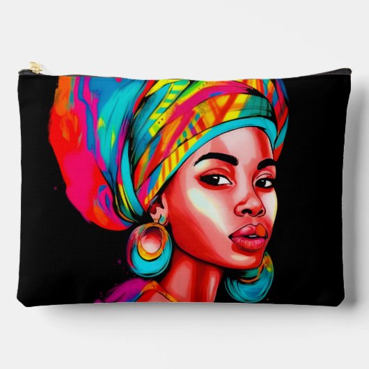 Levendig portret met kleurrijke headwrap etui (Voorkant)