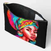 Levendig portret met kleurrijke headwrap etui (Open)
