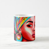 Levendig portret met kleurrijke headwrap koffiemok (Center)