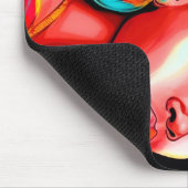 Levendig portret met kleurrijke headwrap muismat (Hoek)