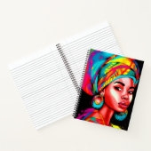 Levendig portret met kleurrijke headwrap notitieboek (Binnen)