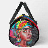 Levendig portret met kleurrijke headwrap plunjezak (Rechts)