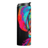 Levendig portret met kleurrijke headwrap thermosbeker (Gedraaid links)