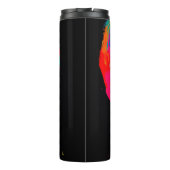 Levendig portret met kleurrijke headwrap thermosbeker (Achterkant)