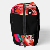 Levendig portret met kleurrijke headwrap toilettasje (Rechts)