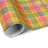 Levendig potlood kleur geruite patroon cadeaupapier (Rol Hoek)