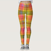 Levendig potlood kleur geruite patroon leggings (Voorkant)