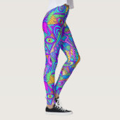 Levendig psychedelisch patroon leggings (Rechts)