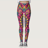 Levendig psychedelisch patroon leggings (Voorkant)
